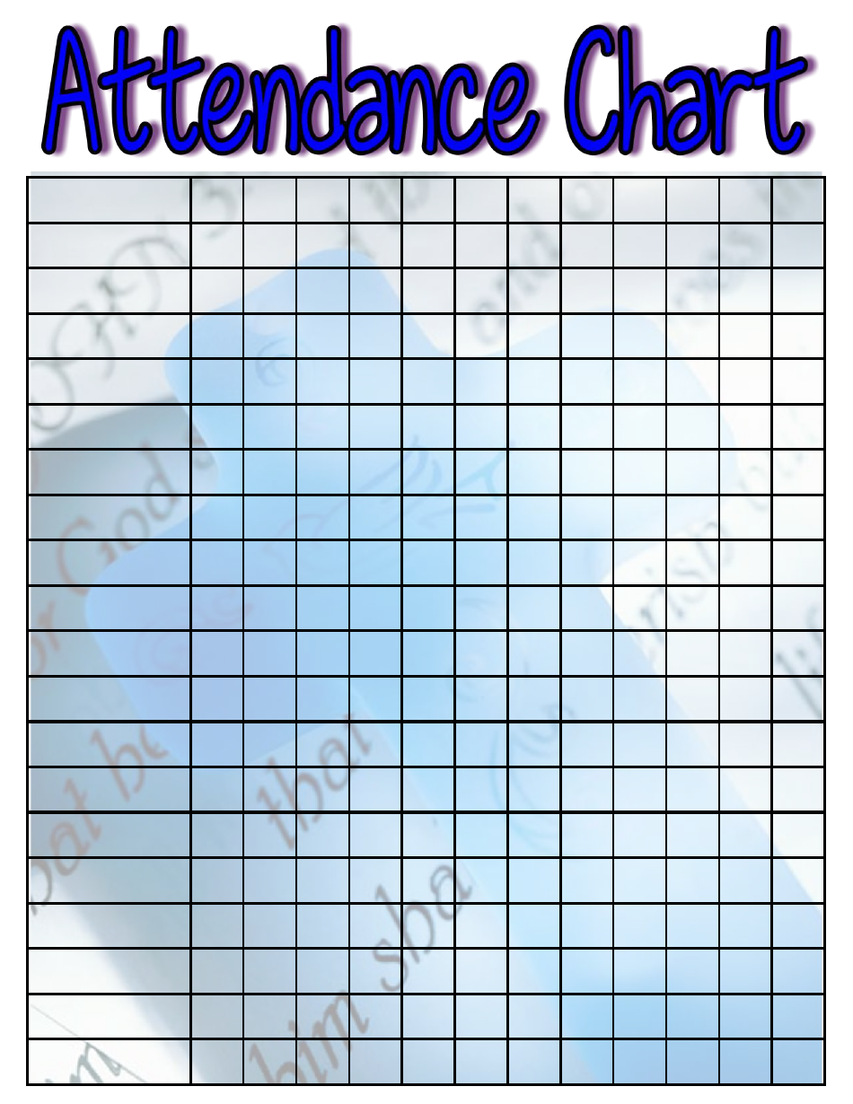 Religious Attendance Chart, Page 4