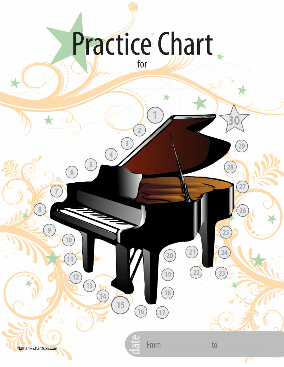 Piano Practice Chart Template
