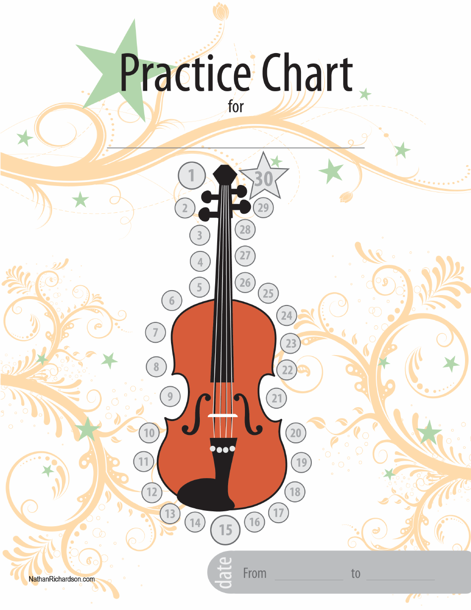 Violin Practice Chart Template - Beautiful