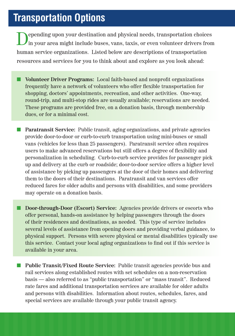 Choices for Mobility Independence: Transportation Resources for Older Adults, Page 3