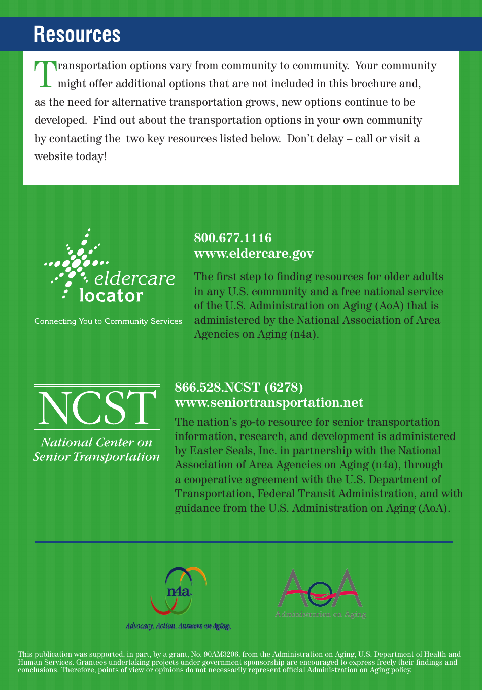 Choices for Mobility Independence: Transportation Resources for Older Adults, Page 6