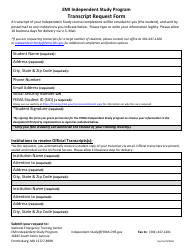 Document preview: Transcript Request Form - Emi Independent Study Program