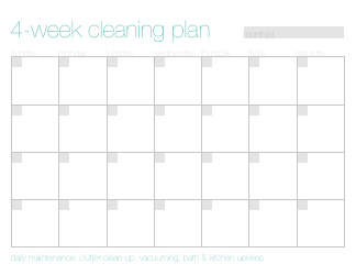 4-week Cleaning Plan Template, Page 3