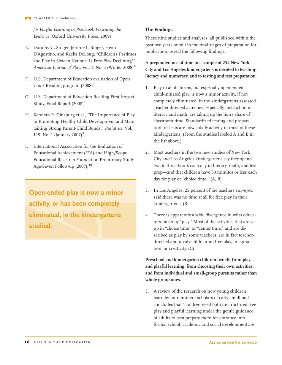 Crisis in the Kindergarten: Why Children Need to Play in School - Edward Miller, Joan Almon, Page 18