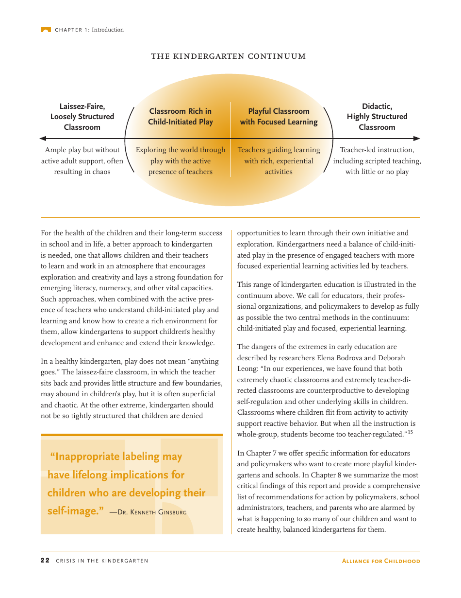 Crisis in the Kindergarten: Why Children Need to Play in School - Edward Miller, Joan Almon, Page 22