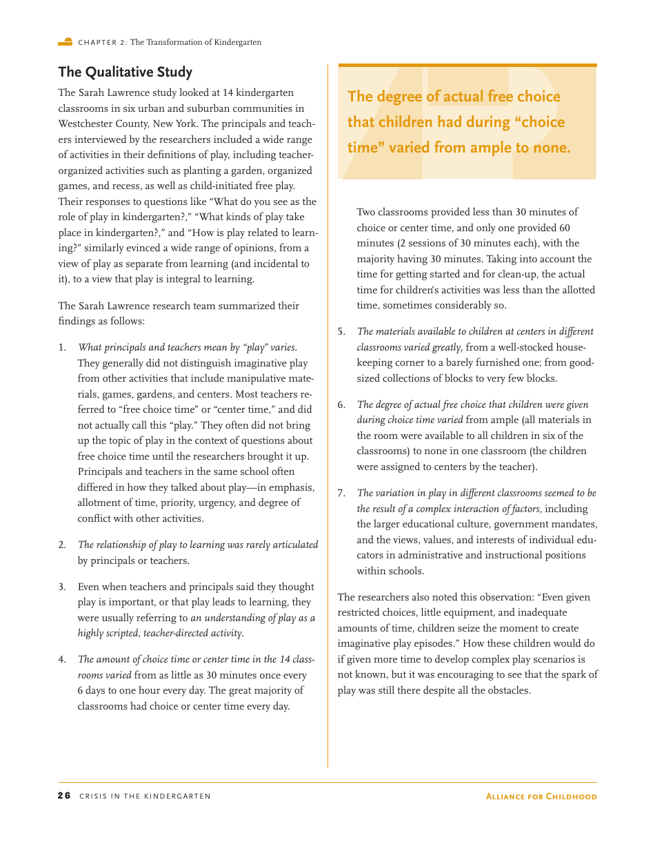 Crisis in the Kindergarten: Why Children Need to Play in School - Edward Miller, Joan Almon, Page 26