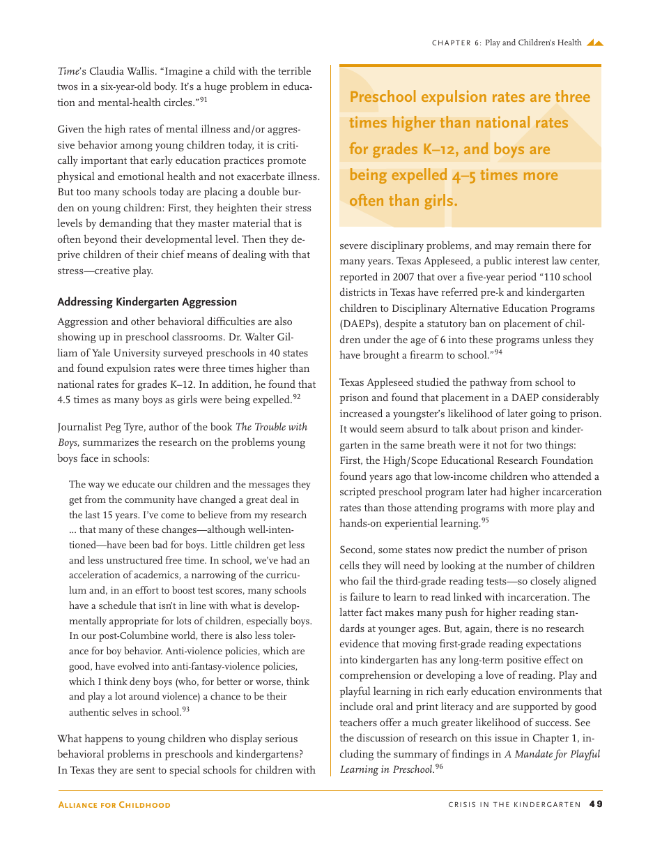 Crisis in the Kindergarten: Why Children Need to Play in School - Edward Miller, Joan Almon, Page 49