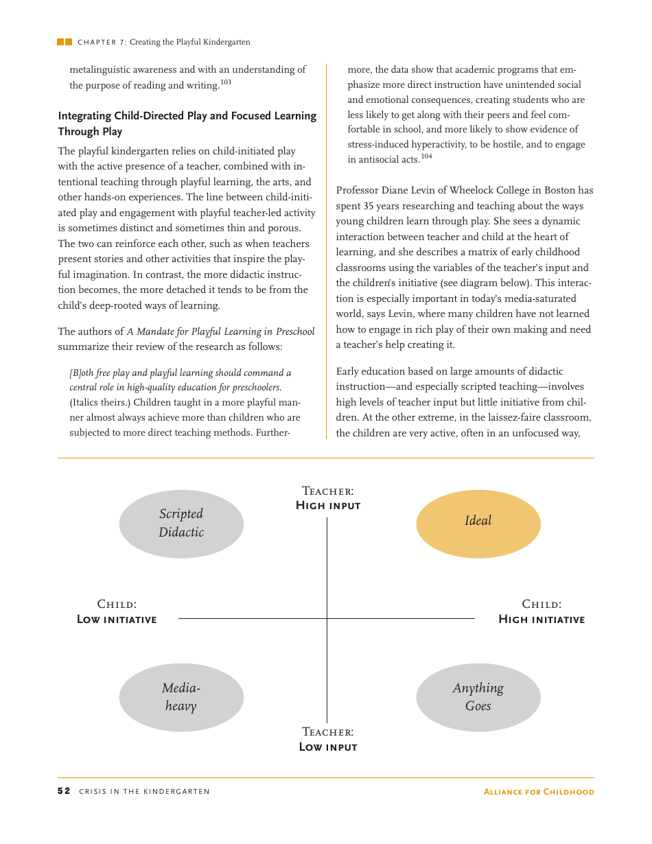 Crisis in the Kindergarten: Why Children Need to Play in School - Edward Miller, Joan Almon, Page 52