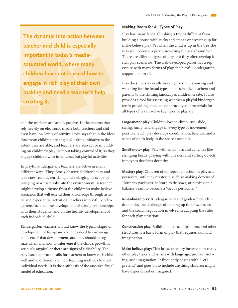 Crisis in the Kindergarten: Why Children Need to Play in School - Edward Miller, Joan Almon, Page 53