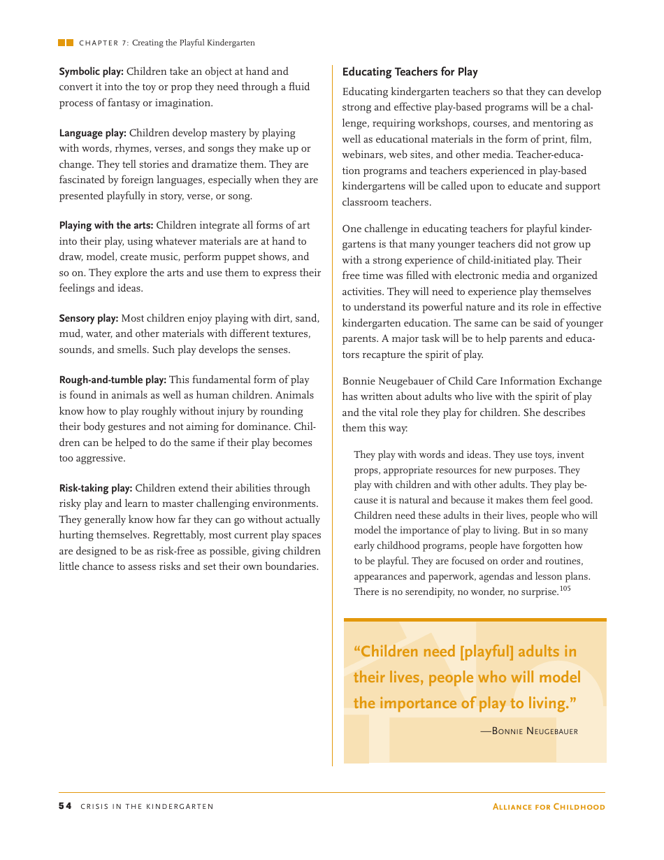 Crisis in the Kindergarten: Why Children Need to Play in School - Edward Miller, Joan Almon, Page 54