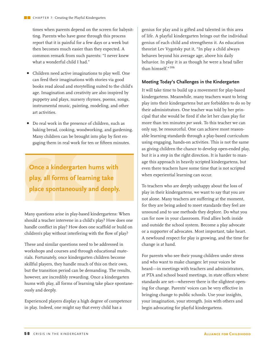 Crisis in the Kindergarten: Why Children Need to Play in School - Edward Miller, Joan Almon, Page 58