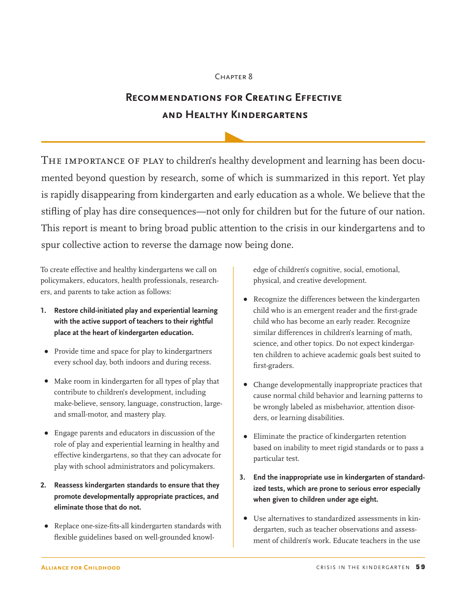 Crisis in the Kindergarten: Why Children Need to Play in School - Edward Miller, Joan Almon, Page 59