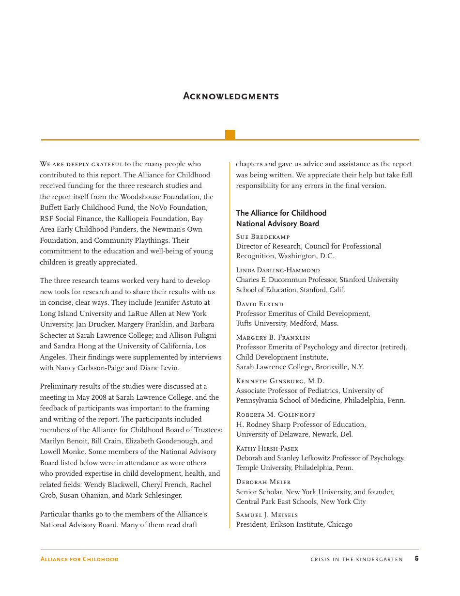 Crisis in the Kindergarten: Why Children Need to Play in School - Edward Miller, Joan Almon, Page 5
