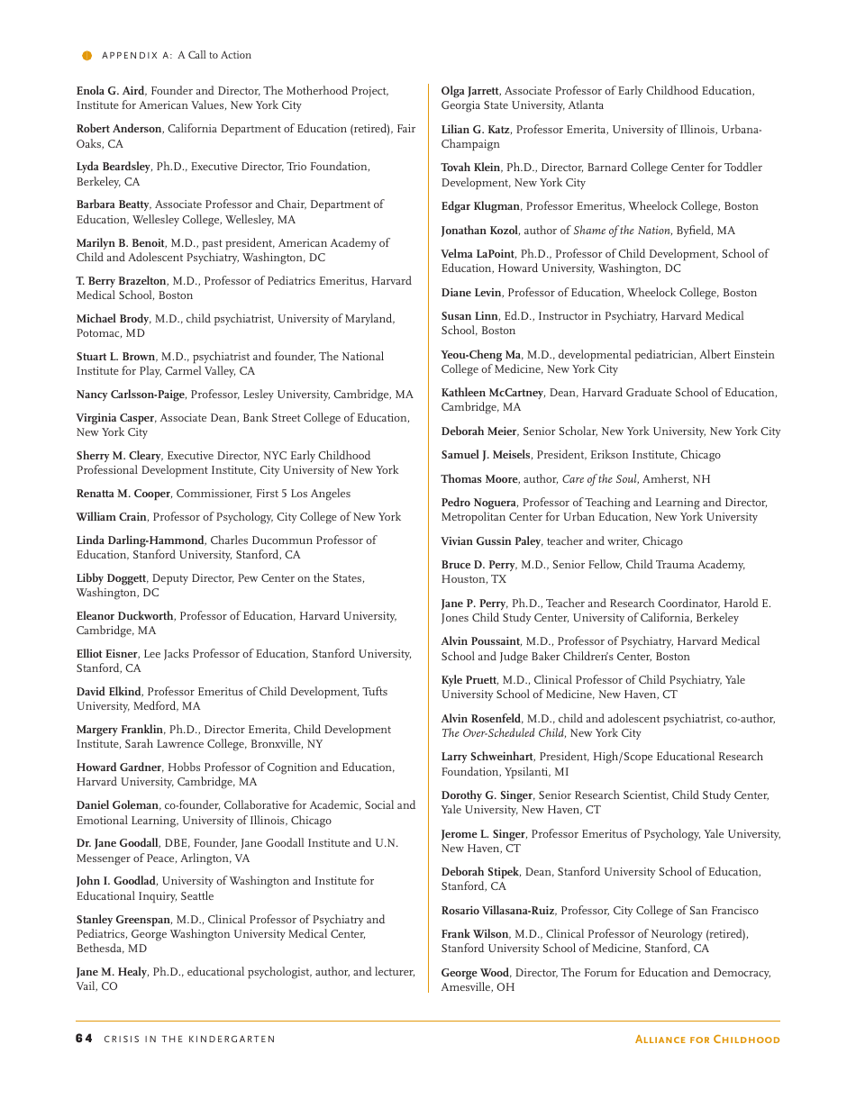Crisis in the Kindergarten: Why Children Need to Play in School - Edward Miller, Joan Almon, Page 64