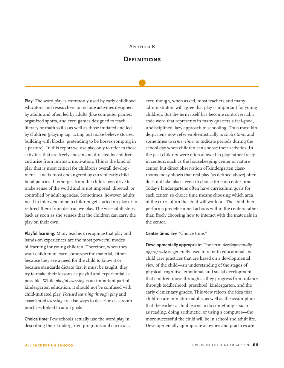 Crisis in the Kindergarten: Why Children Need to Play in School - Edward Miller, Joan Almon, Page 65