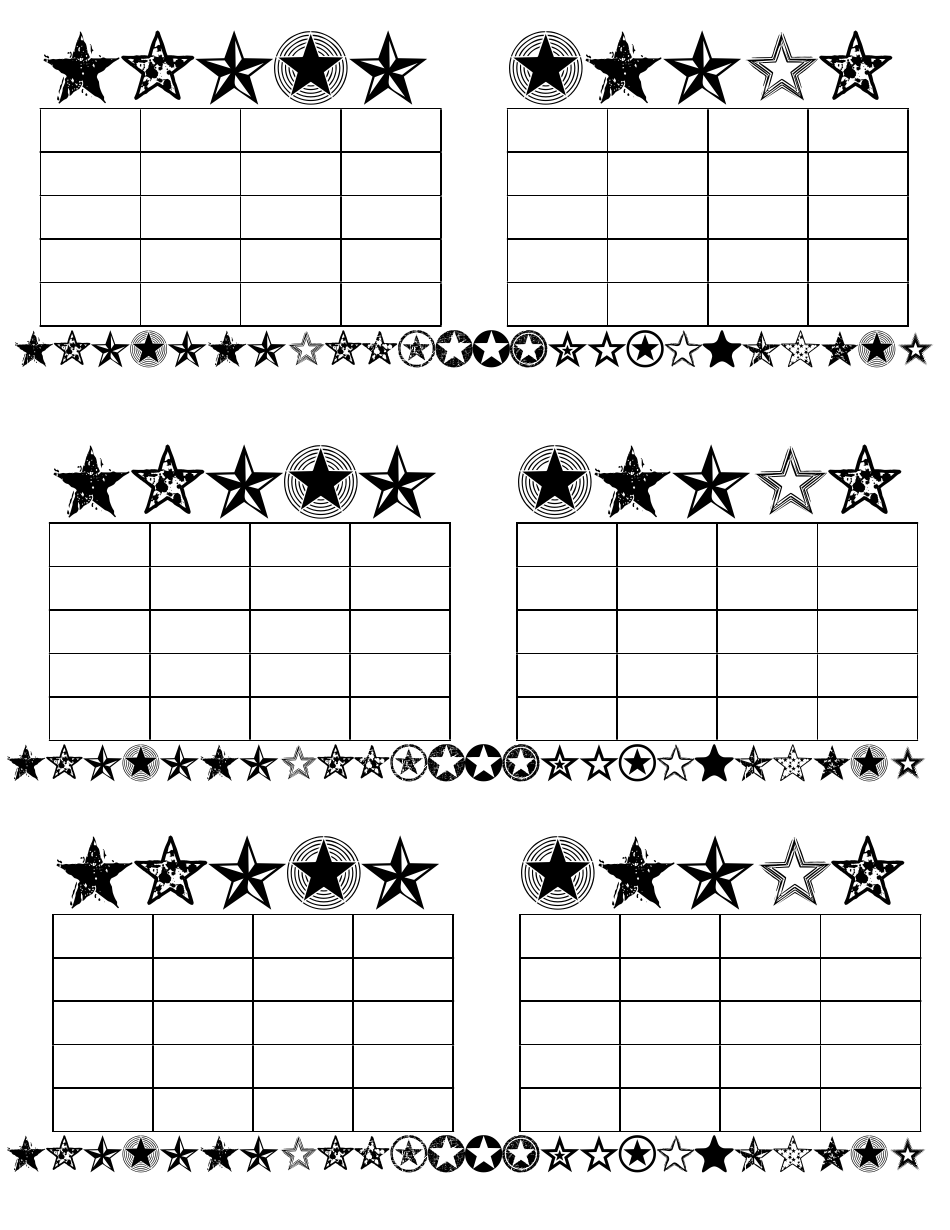 Check-Off Practice Chart Templates, Page 5