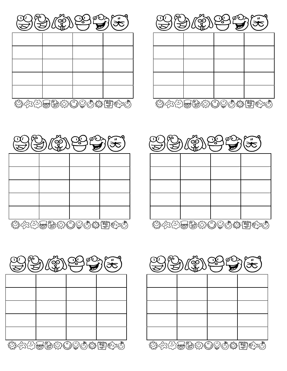 Check-Off Practice Chart Templates, Page 9