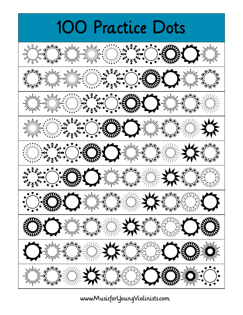 Practice Chart Template - 100 Dots