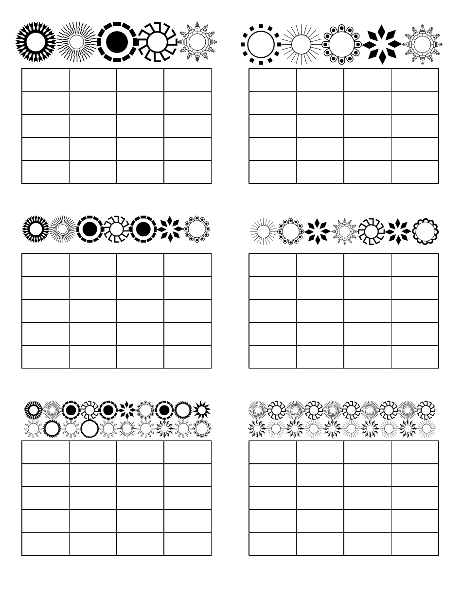 Violin Practice Chart Template - Symbols - Preview Image