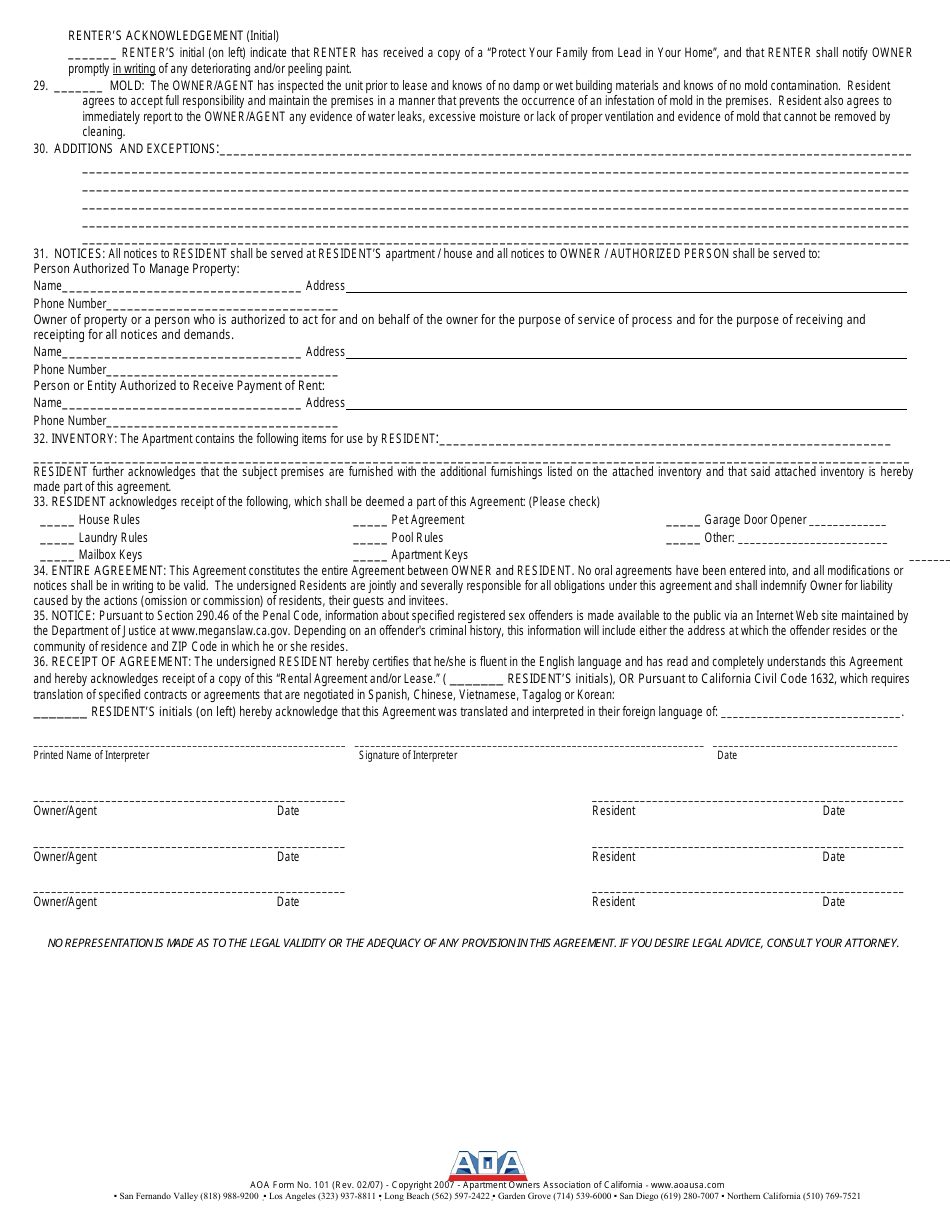 Form 101 - Fill Out, Sign Online and Download Fillable PDF, California ...