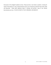 DWC Form SMBFR1115 Report of Suspected Medical Care Provider Fraud - California, Page 2