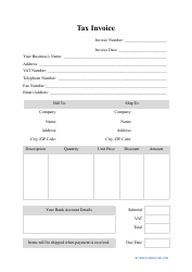 Document preview: Tax Invoice Template