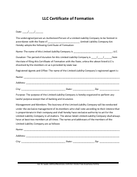 Document preview: LLC Certificate of Formation Template