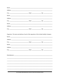 LLC Certificate of Formation Template, Page 2