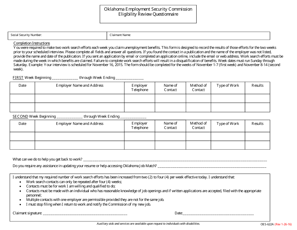 Form OES-622A - Fill Out, Sign Online and Download Printable PDF ...
