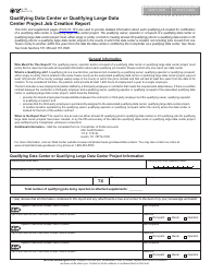Document preview: Form 01-160 Qualifying Data Center or Qualifying Large Data Center Project Job Creation Report - Texas