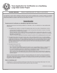 Form AP-236 &quot;Texas Application for Certification as a Qualifying Large Data Center Project&quot; - Texas