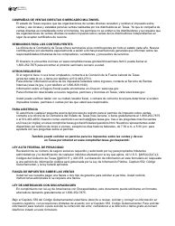 Instrucciones para Formulario APP-201 Solicitud Para El Permiso De Impuesto Sobre Ventas Y Uso - Texas (Spanish), Page 2