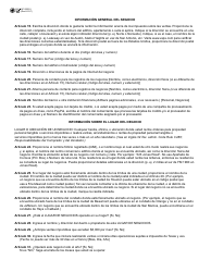 Instrucciones para Formulario APP-201 Solicitud Para El Permiso De Impuesto Sobre Ventas Y Uso - Texas (Spanish), Page 5
