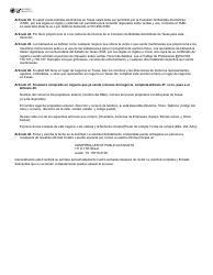 Instrucciones para Formulario APP-201 Solicitud Para El Permiso De Impuesto Sobre Ventas Y Uso - Texas (Spanish), Page 7