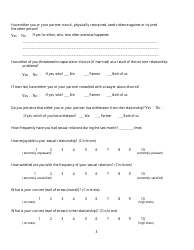 Couples Counseling Initial Intake Form - Questions, Page 3