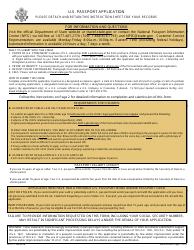 Form DS-11 Application for a U.S. Passport