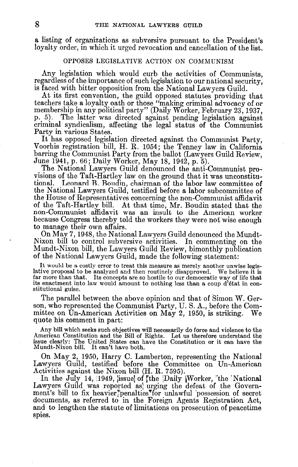 Report on the National Lawyers Guild - Legal Bulwark of the Communist Party, Page 10