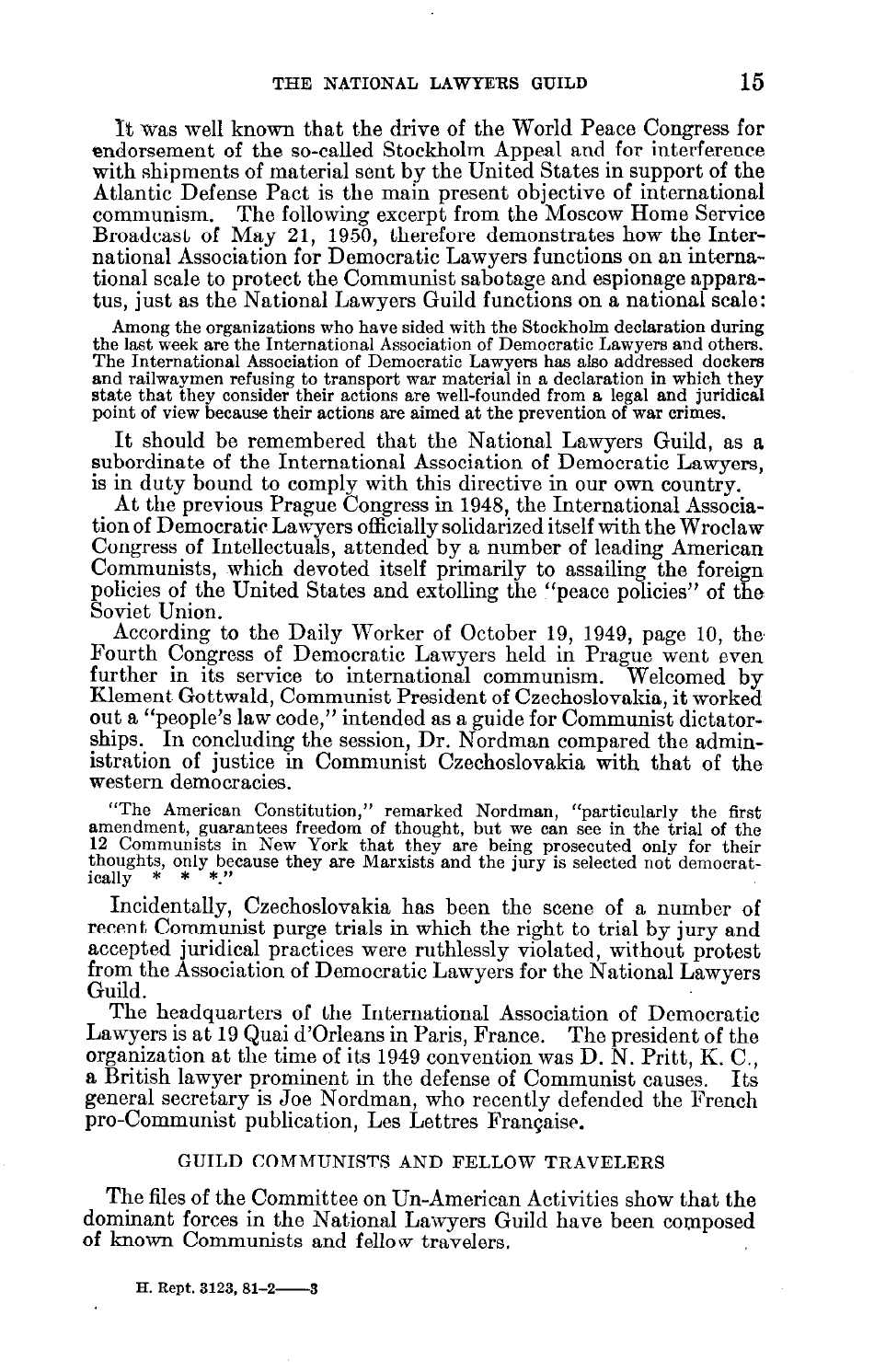 Report on the National Lawyers Guild - Legal Bulwark of the Communist Party, Page 17