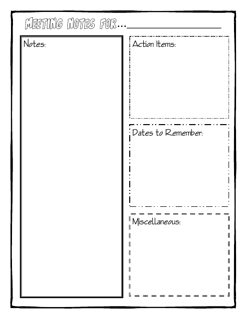 Black and White Meeting Notes Template