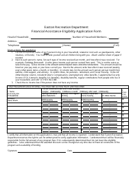 Financial Assistance Eligibility Application Form - Easton, Massachusetts, Page 2