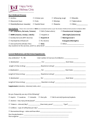 Naturopathic Intake Form - Happy Familiy Wellness Clinic, Page 2