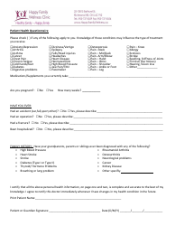 Chiropractic Patient Intake Form - Happy Family Wellness Clinic, Page 2