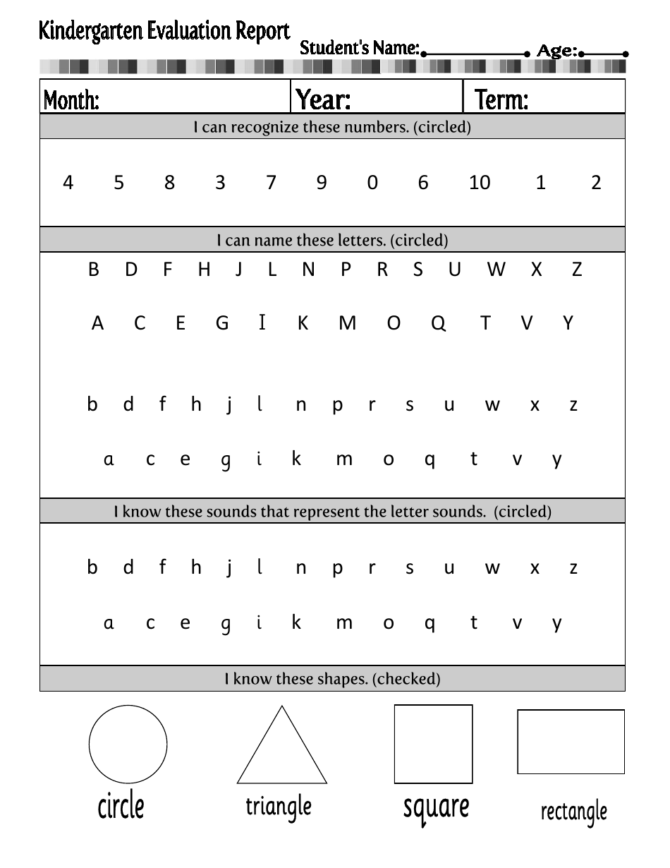 Kindergarten Evaluation Report Template - Fill Out, Sign Online and ...