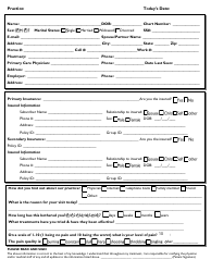 Document preview: New Patient Intake Form - Tables