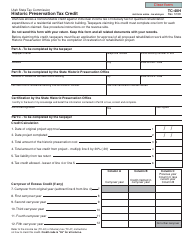 Form TC-40H Historic Preservation Tax Credit - Utah