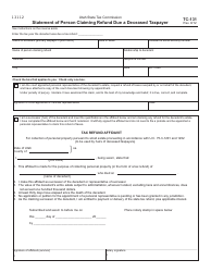 Document preview: Form TC-131 Statement of Person Claiming Refund Due a Deceased Taxpayer - Utah