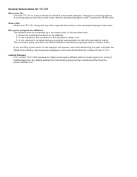 Form TC-131 Statement of Person Claiming Refund Due a Deceased Taxpayer - Utah, Page 2