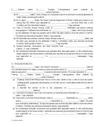 Form SCCA/269 Petition and Affidavit for Discarded or Abandoned Vehicles Property Mobile Home - South Carolina, Page 2