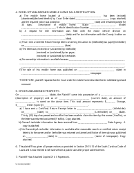 Form SCCA/269 Petition and Affidavit for Discarded or Abandoned Vehicles Property Mobile Home - South Carolina, Page 3