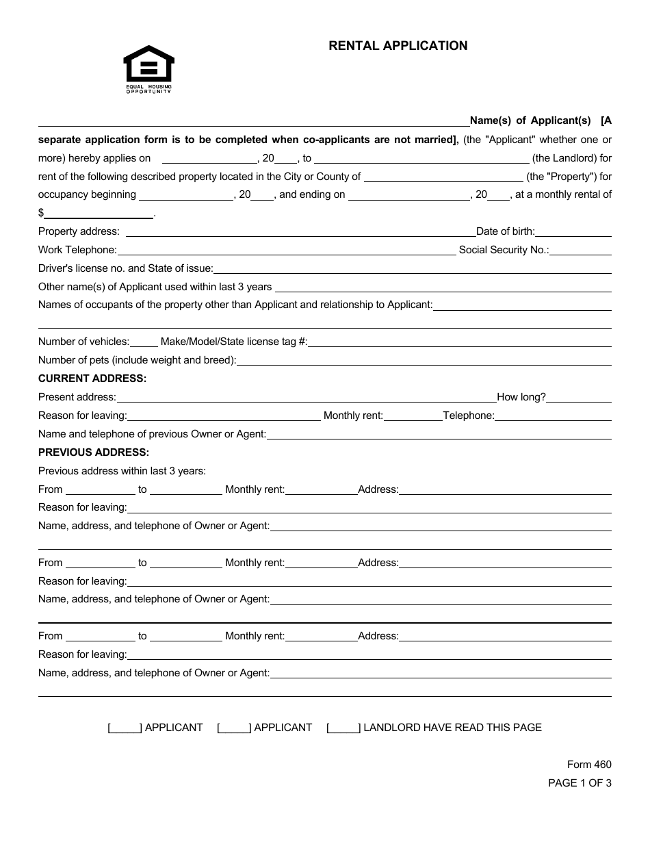 Form 460 fill out sign online and download fillable pdf south